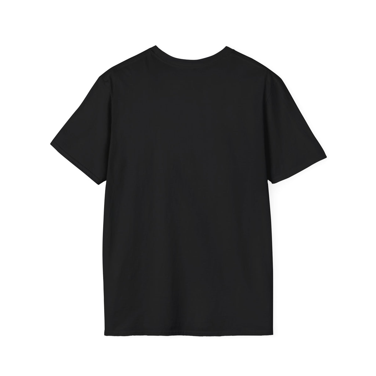 Back view of black Heptapod unisex T-shirt inspired by Arrival — Rückansicht des schwarzen Heptapod-Unisex-T-Shirts, inspiriert von Arrival