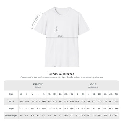 Size guide in centimetres for Memento Mori unisex T-shirt