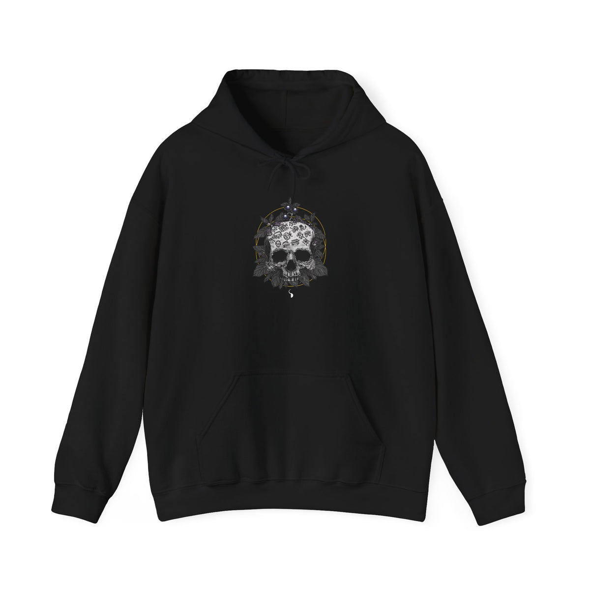 Back view of black Skull by D.S. Gargots hoodie