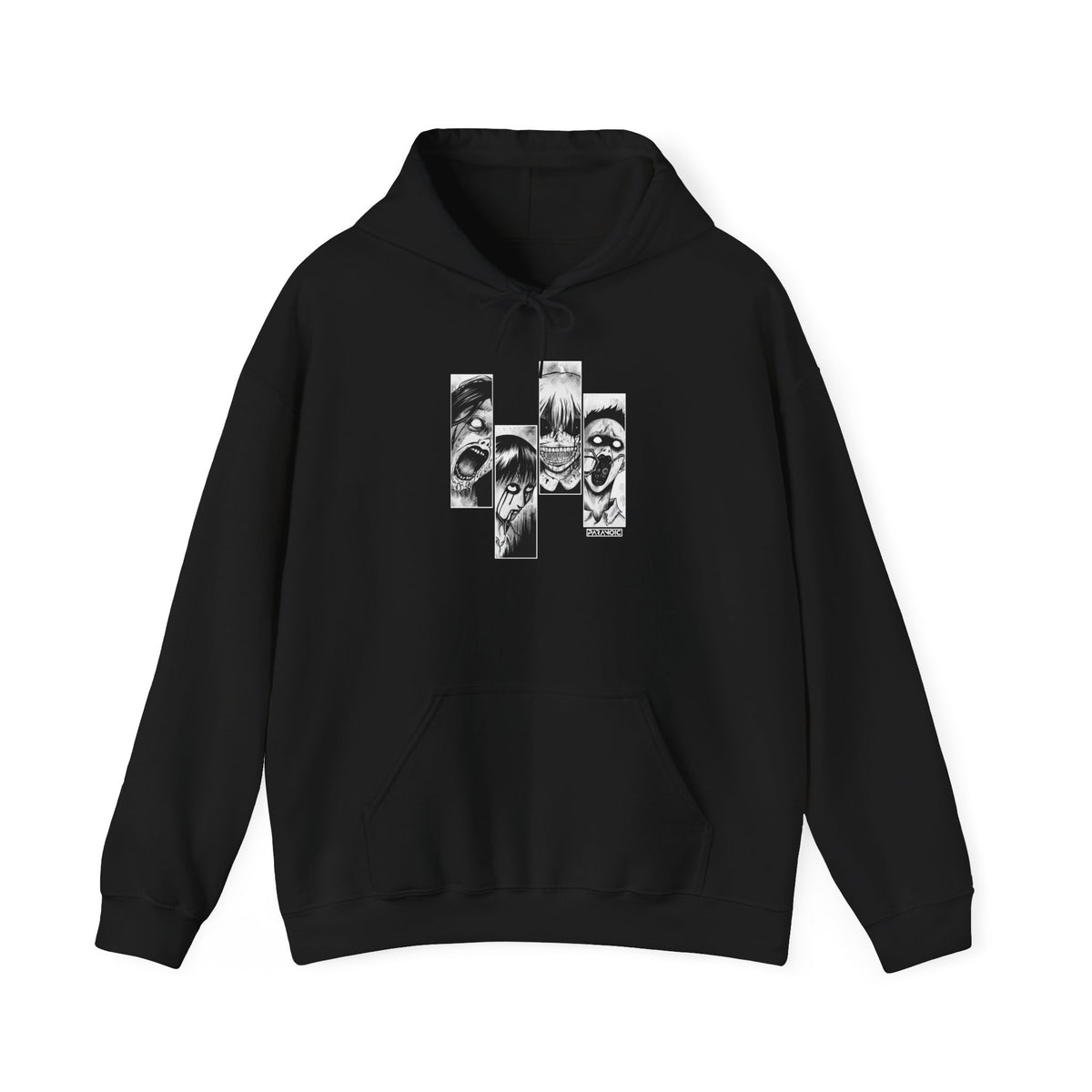 Back view of black Zombie hoodie