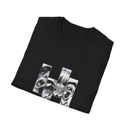 Folded black Zombie unisex T-shirt showing the printed design