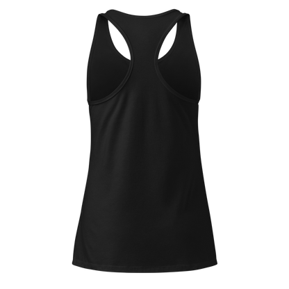 Back view of the black Salem Witch women’s racerback tank top