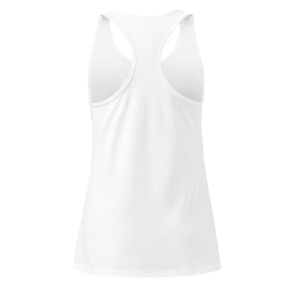 Back view of the black Moth alternative women’s racerback tank top
